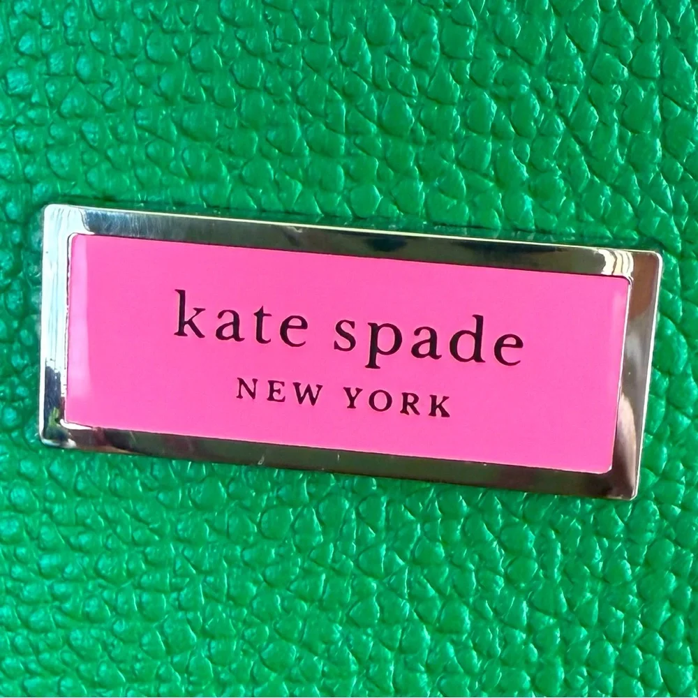 KATE SPADE ♠️ New York "Sam"💚GREEN BEAN💚MEDIUM SATCHEL BAG & POUCH🌟LIKE NEW🌟 - Picture 5 of 17